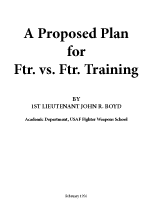 A Proposed Plan for Fighter versus Fighter Training
